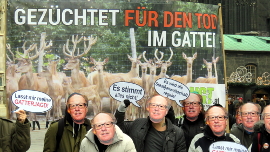 AktivistInnen mit Mensdorff-Masken