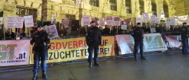 Kundgebung beim Jägerball in der Hofburg