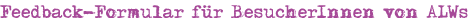 Animal Liberation Workshop Feedback-Formular