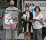 Der VGT demonstriert vor der Fleischmesse in Wels