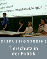 3. Veranstaltung der Diskussionsreihe "Tierschutz in der Politik": Sachwaltschaftsprozess für Schimpansen Hiasl