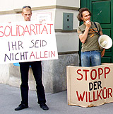 Bereits weltweite Solidaritätskundgebungen und Grußbotschaft von Nobelpreisträgerin Elfriede Jelinek