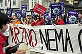 Großdemo gegen Pelz in Zagreb