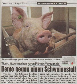 Schweinedemo in der Krone