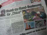 "Mund-zu-Schnauze"-Beamtung für einen Hund bei Wohnungsbrand