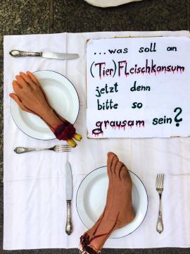 Aktion gegen Fleischkonsum 1