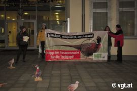 VGT-AktivistInnen vor dem Gemeindeamt