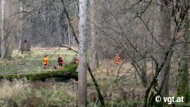 Treiber mit Wanwesten im Gatter