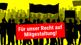 Demonstrierende Menschenmenge