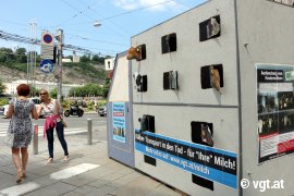 Der Tiertransport-Wagen der Infostanddemo