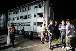 Aktivist spricht mit der Polizei