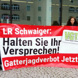 Gatterjagd: VGT protestiert anlässlich eines öffentlichen Auftritts von Landesrat Schwaiger
