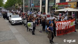 Demonstrant_innen marschieren durch die Mariahilfer Straße in Wien