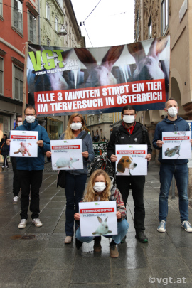 Aktion gegen Tierversuche