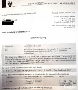 Strafe von der BH Neusiedl/See