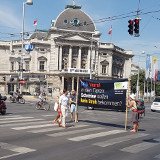 Bundesweit Proteste gegen FPÖ und für Verbot von Vollspaltenböden Schweine