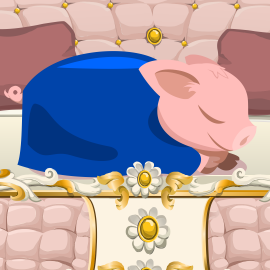 Ferkel auf weichem Bett