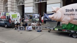 Aktivist_innen vor dem Landwirtschaftsministerium