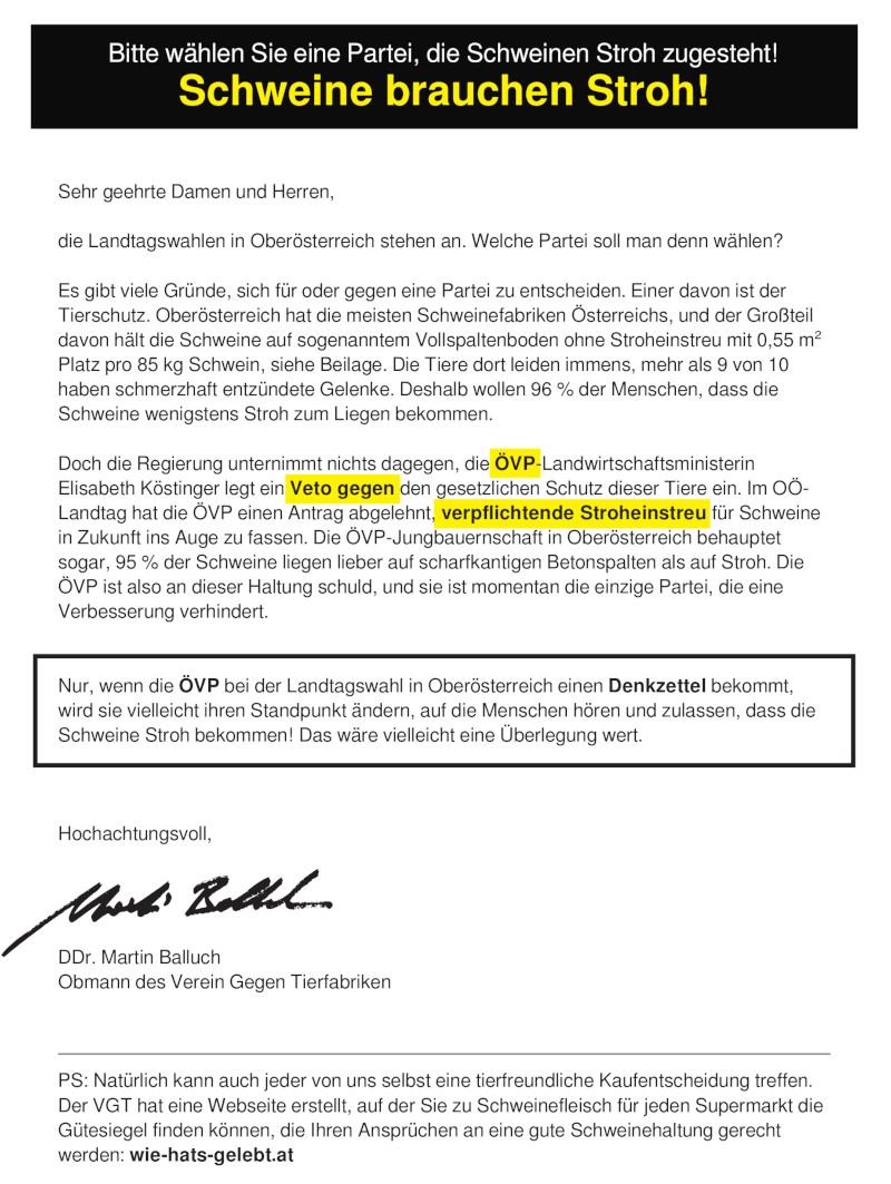 Brief zur Postwurfsendung