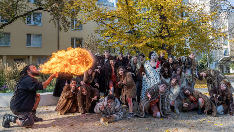 Abschlussfoto des Pelzdemozuges in Wien