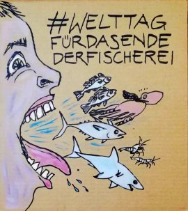 Kopf, der Meerestiere ausspuckt.