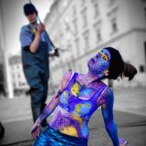 Stephansplatz: Bodypainting gegen Fischquälerei