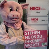 Bundesweite Appelle vor NEOS-Zentralen: Verbot Vollspaltenboden in Regierungsprogramm